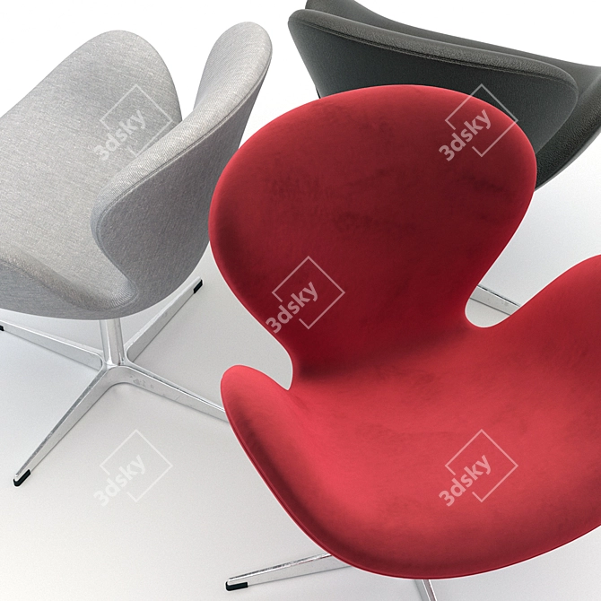 Elegant Swan Chair: Exquisite Design 3D model image 2