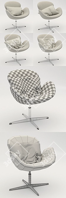 Elegant Swan Chair: Exquisite Design 3D model image 3