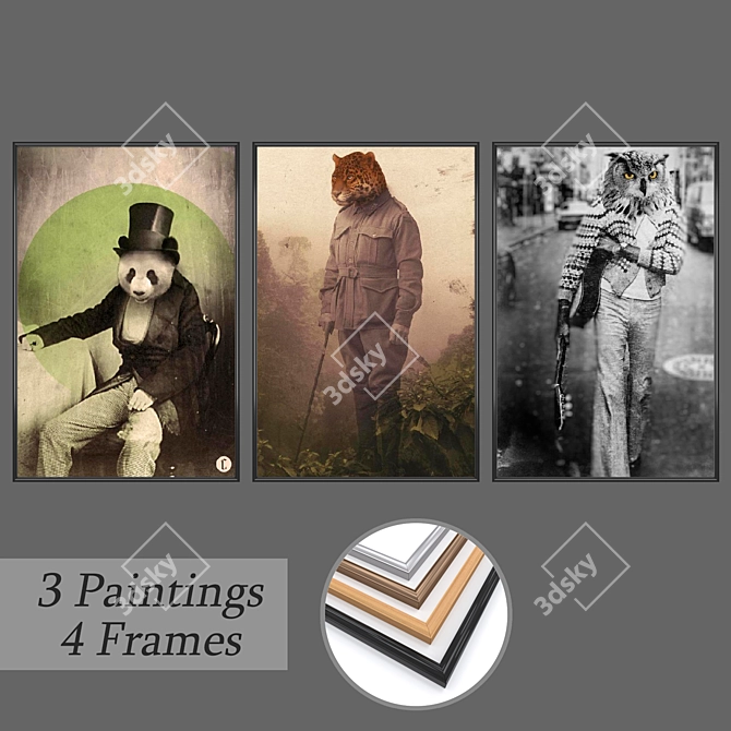 Multi-Frame Wall Art Set 3D model image 1