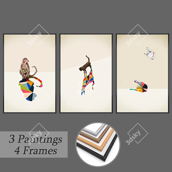 Artistic Wall Decor Set 3D model image 1