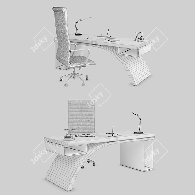 Bridge: Stylish Desk & Chair Set 3D model image 2