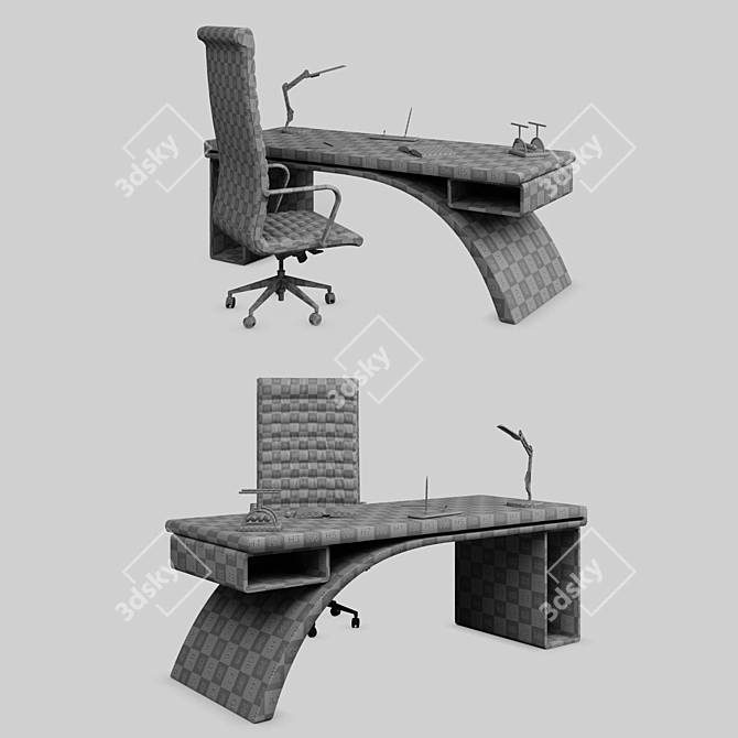 Bridge: Stylish Desk & Chair Set 3D model image 3