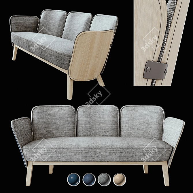 Modern 3-Seater Garsnas Julius Sofa 3D model image 1