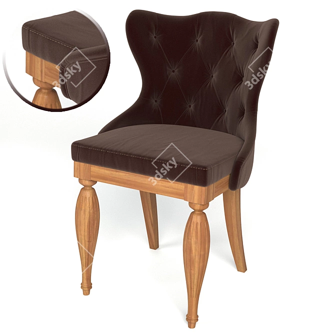 Elegant Riva Chair: Stylish Seating 3D model image 1