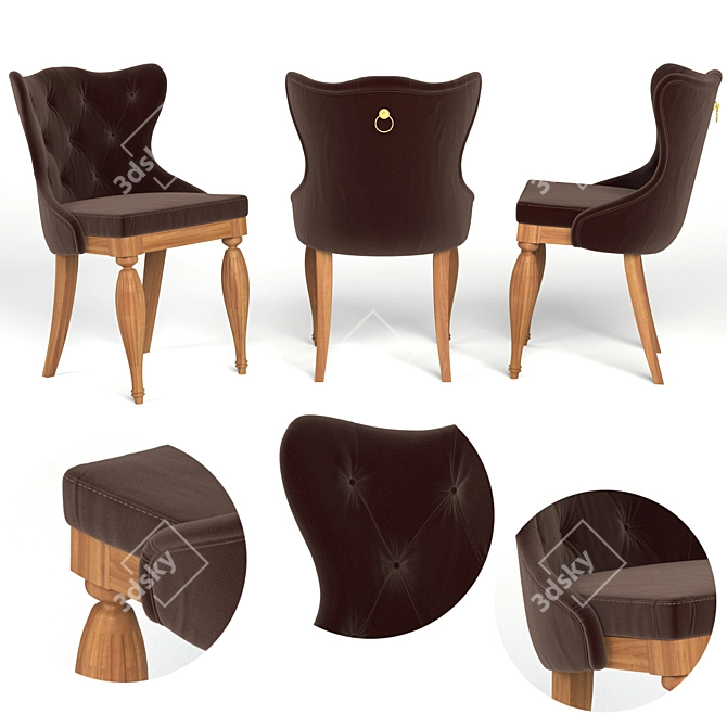 Elegant Riva Chair: Stylish Seating 3D model image 2