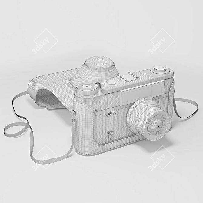 Vintage Soviet Rangefinder Camera 3D model image 3