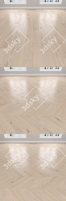 Light Oak Parquet: Herringbone, Linear, Chevron 3D model image 2