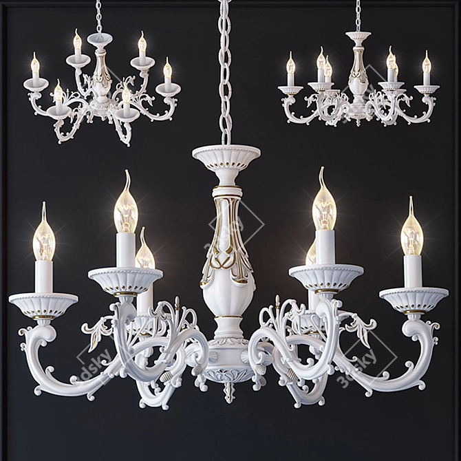 Aurora 9-Light Chandelier 3D model image 1