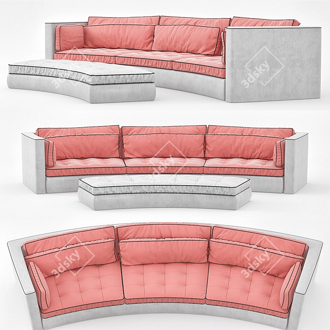 Circular Cozy Sofa 3D model image 2