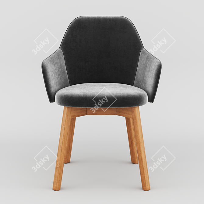 Velvet Lady - Stylish Grey Chair 3D model image 2