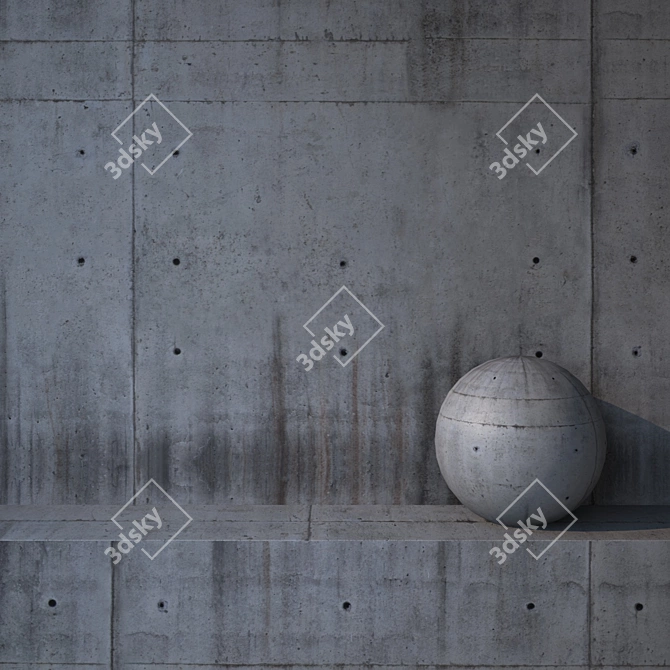 Seamless Concrete Wall Texture 3D model image 1