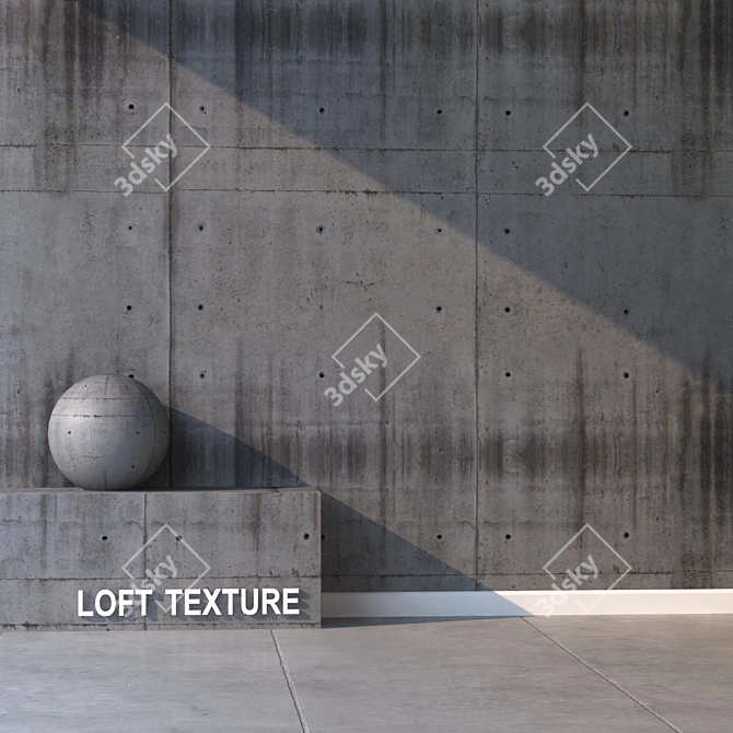 Seamless Concrete Wall Texture 3D model image 2