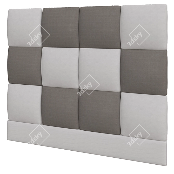 Modern Tubes Upholstered Headboard 3D model image 3