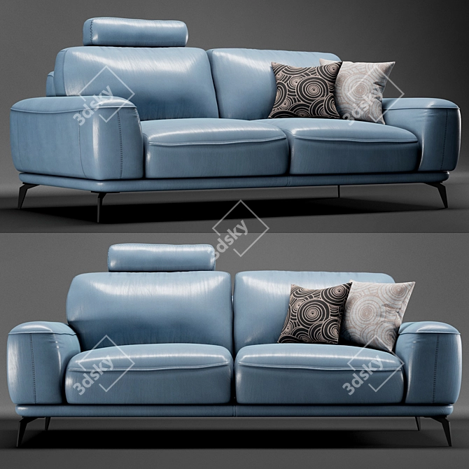 Title: Lisbon Sofa in Blue 3D model image 1