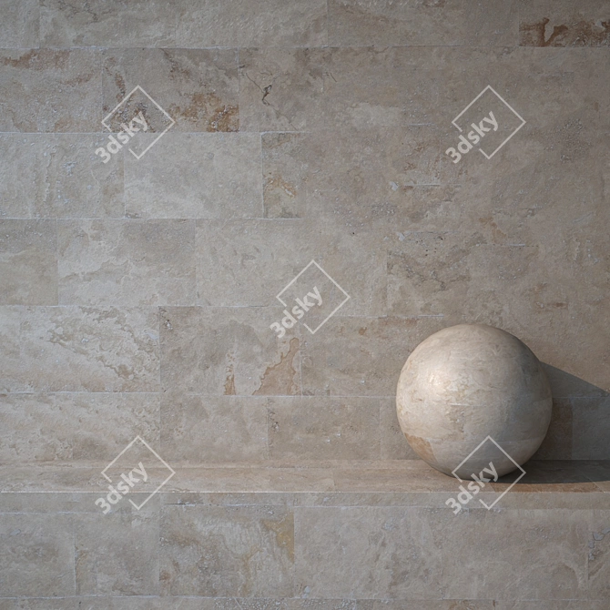 Seamless Travertine Texture 3D model image 1