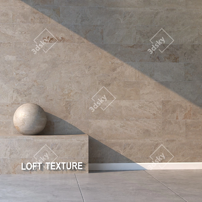 Seamless Travertine Texture 3D model image 2