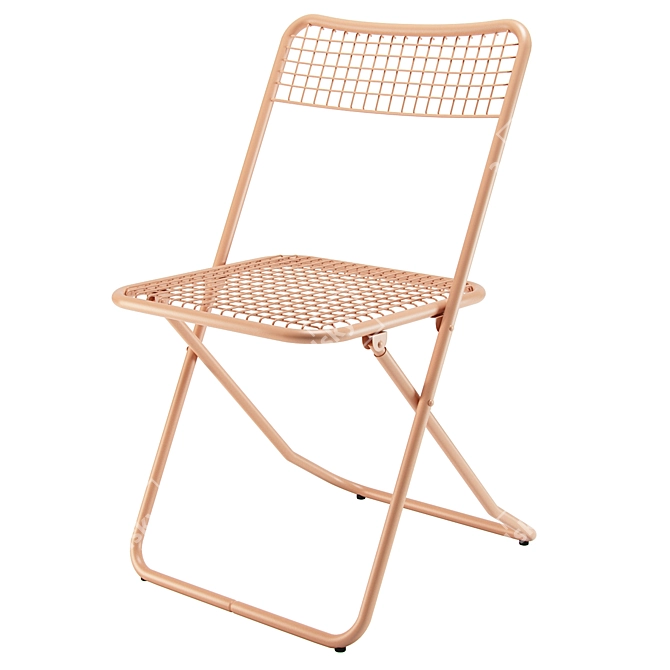 Retro Pink Foldable Chair 3D model image 1