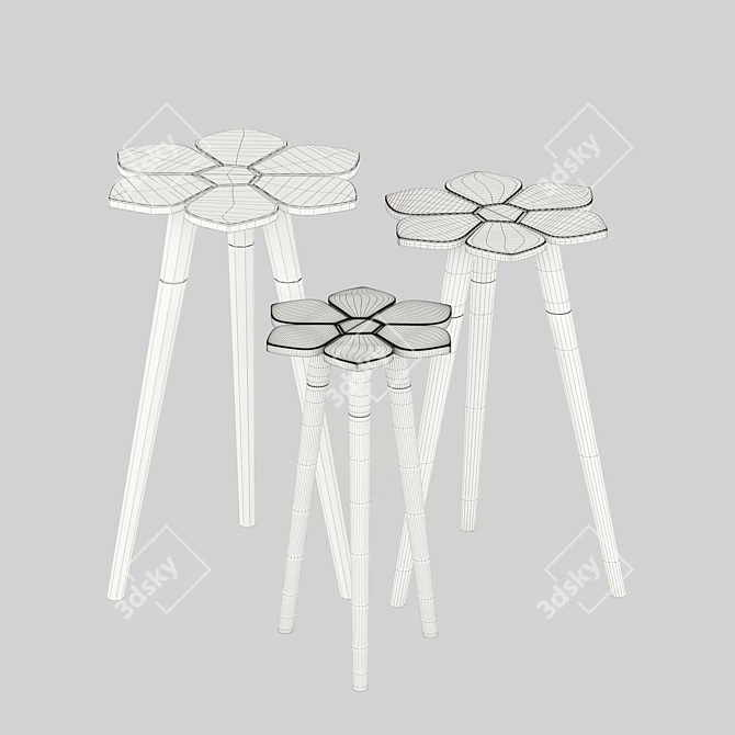 Elegant Cape Spring Side Tables 3D model image 2