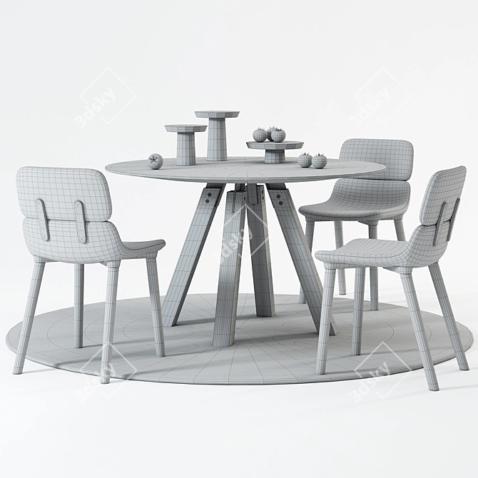 Elegant Alf DaFre Dining Set 3D model image 2