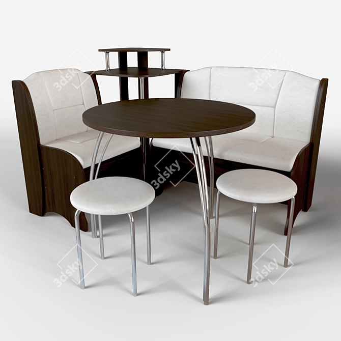 Lotus Kitchen Corner Set 3D model image 2