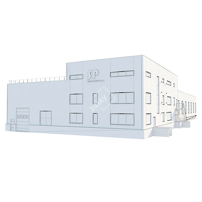 Versatile Warehouse Office Solution 3D model image 2