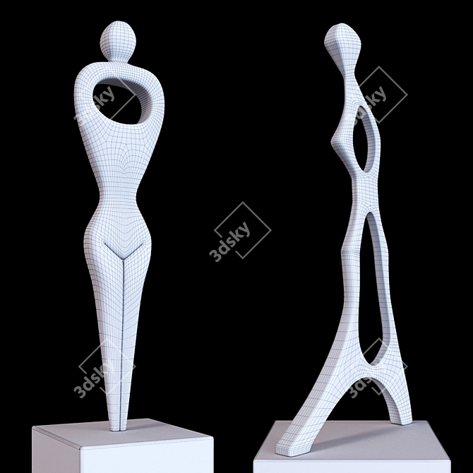 Bronze Abstract Sculpture by Alfredo Burlini 3D model image 2