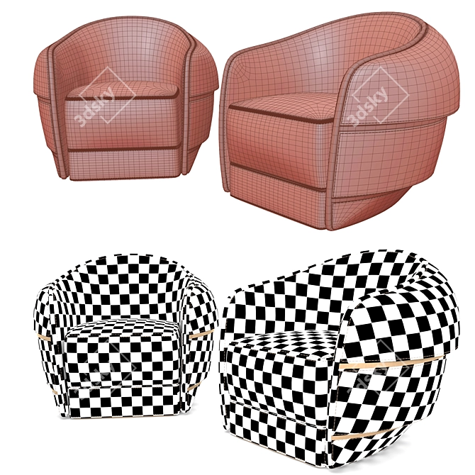 Modern Step Armchair: Stylish Design & Premium Comfort 3D model image 3