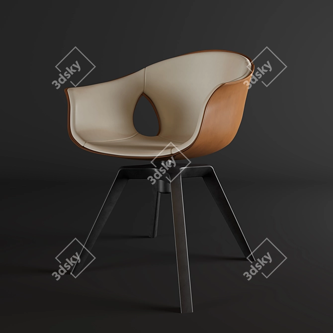 Elegance Duo: Ginger Armchair & Fred Table 3D model image 3