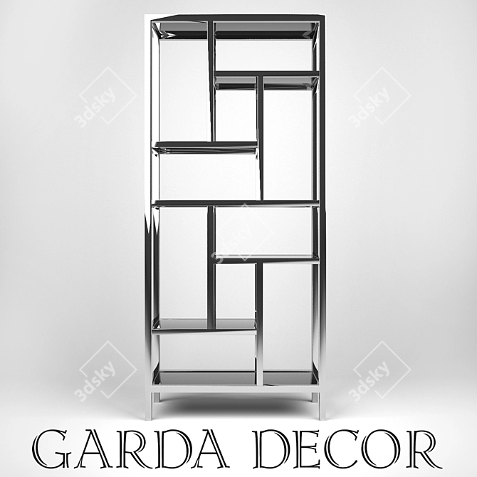 Garda Decor Steel Glass Shelving 3D model image 1