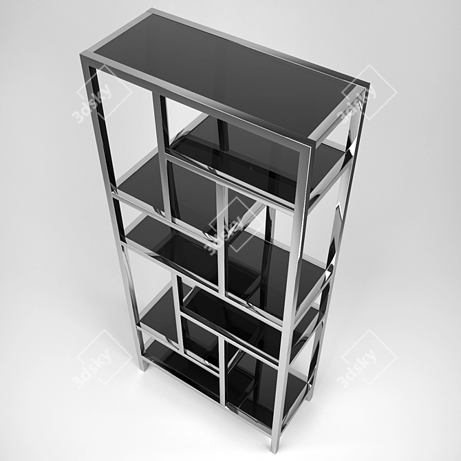 Garda Decor Steel Glass Shelving 3D model image 2