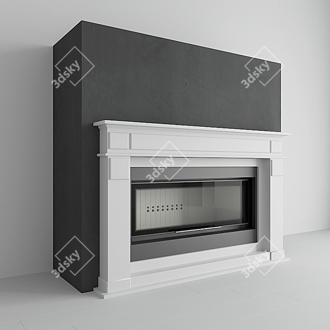 Panoramic Fireplace MB 120: Precision with Guillotine 3D model image 2