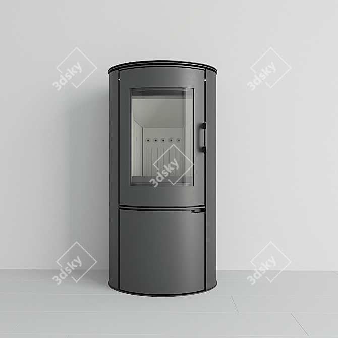 Modern Cylindrical Stove: Compact Warmth 3D model image 1