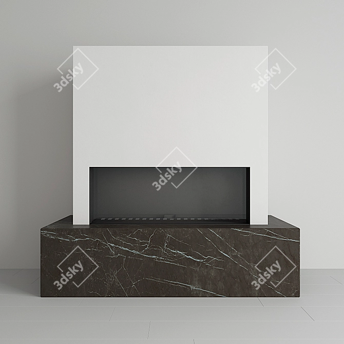 Leo 100: Panoramic Natural Gas Fireplace 3D model image 1