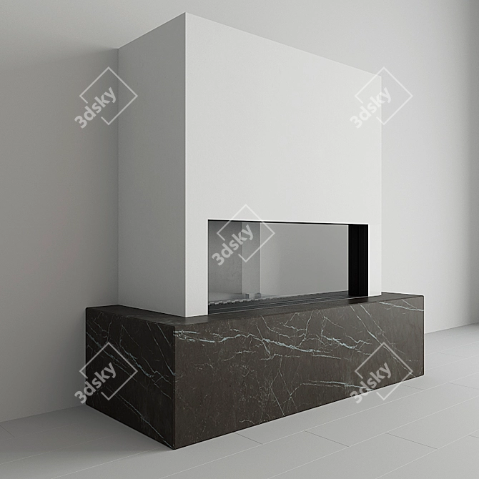 Leo 100: Panoramic Natural Gas Fireplace 3D model image 2