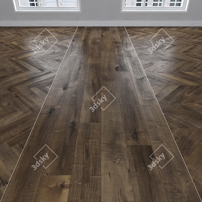 Maple Parquet: Herringbone, Linear, Chevron 3D model image 2