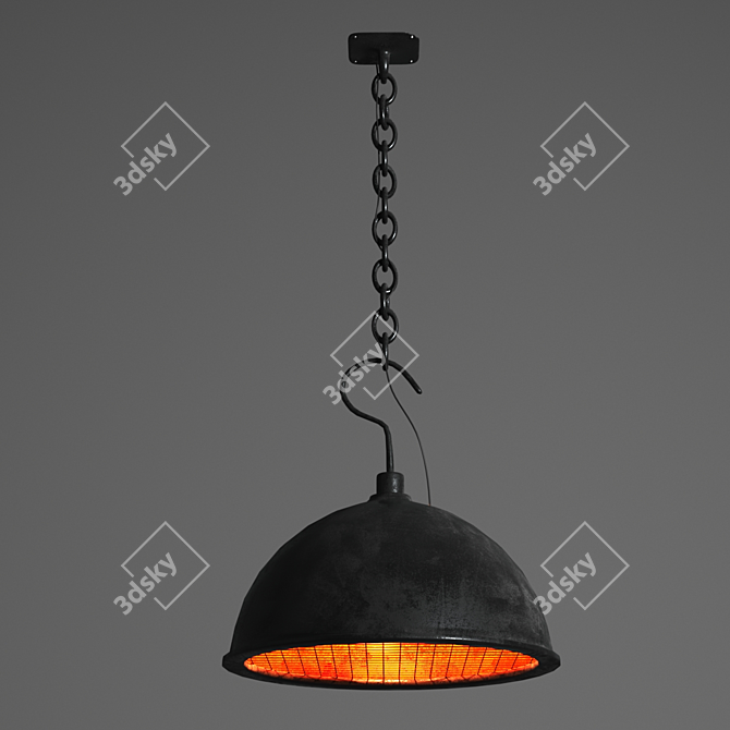 Industrial Loft Hanging Lamp 3D model image 1