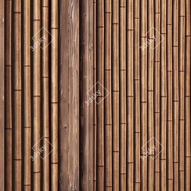 Smooth Bamboo Decoration Branch 3D model image 2