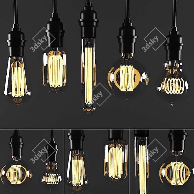 3D Edison Bulb Light Models 3D model image 1