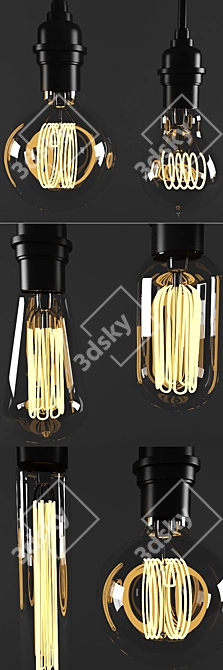 3D Edison Bulb Light Models 3D model image 2