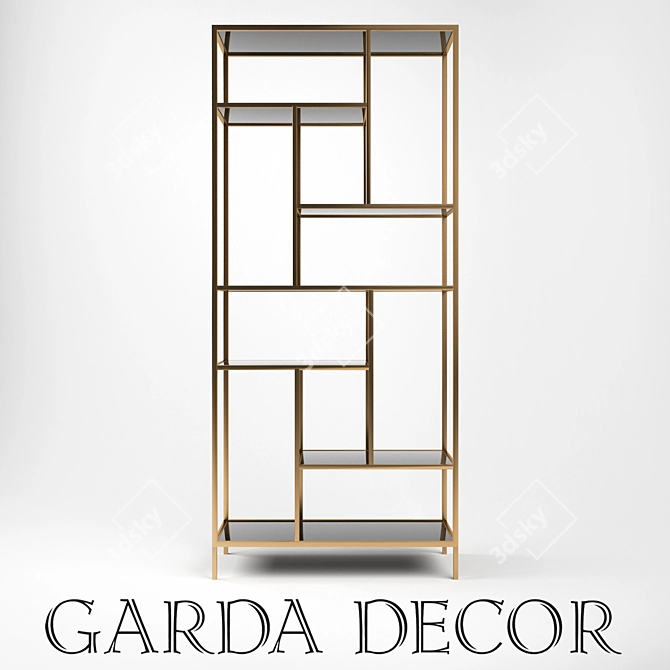 Garda Decor Stainless Steel Shelving 3D model image 1