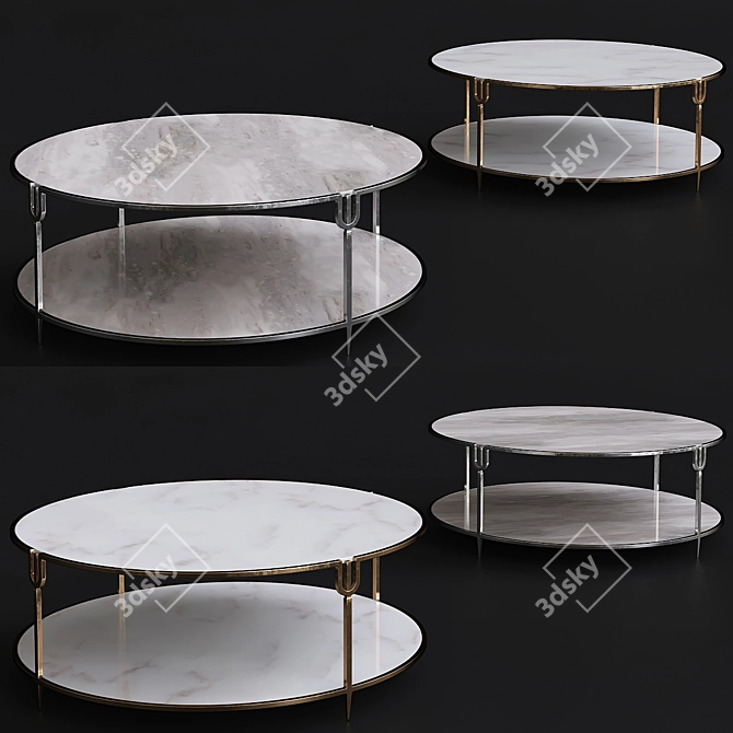 Elegant Marble Side Table 3D model image 1