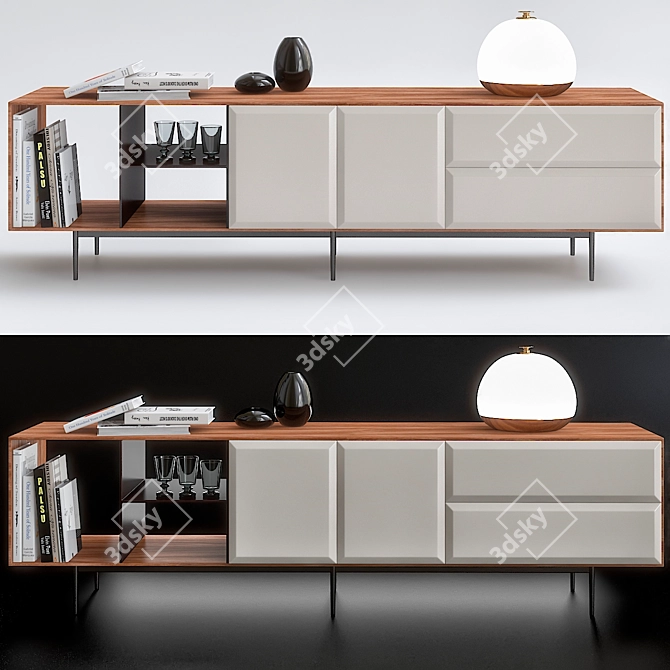 Elegant Minotti Console Table 3D model image 1