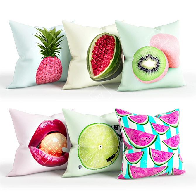 Fruit Bliss Pillow Set 3D model image 1