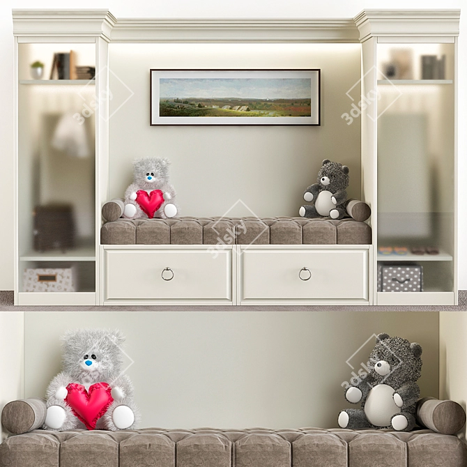 Cozy Teddy Wardrobe 3D model image 1