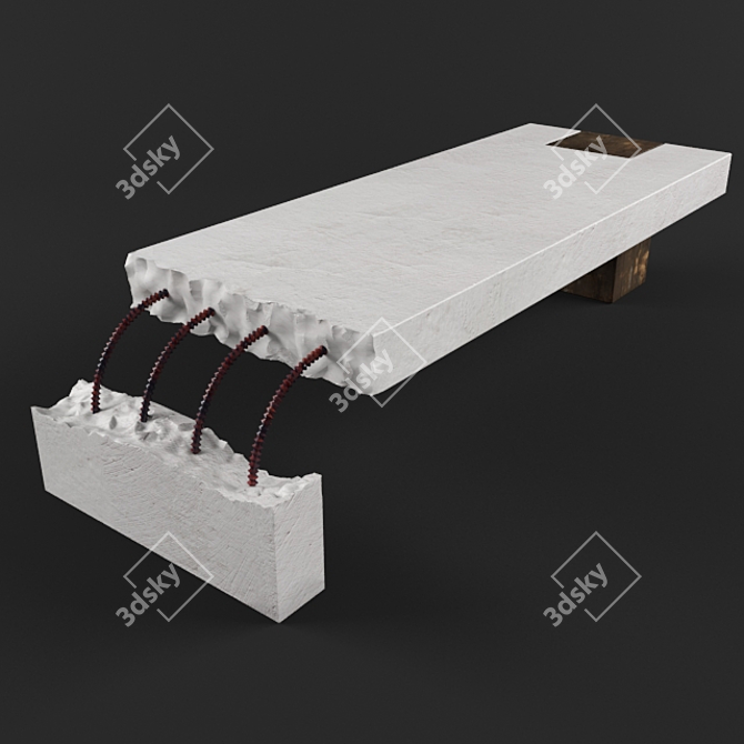 Concrete Elegance: Expose Table 3D model image 2