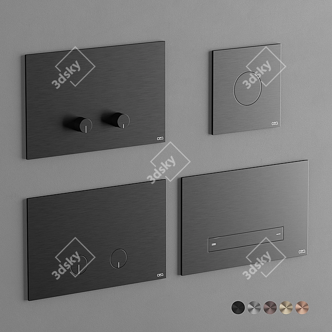 Elegant CEA WC Plates 3D model image 1