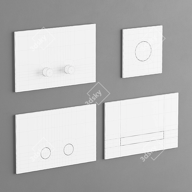 Elegant CEA WC Plates 3D model image 3