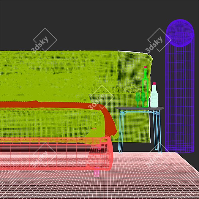 Cozy Softwing Flou Bed 3D model image 3