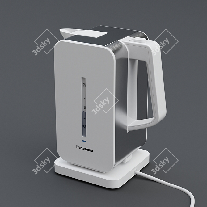 Sleek Stainless Steel Electric Kettle 3D model image 1