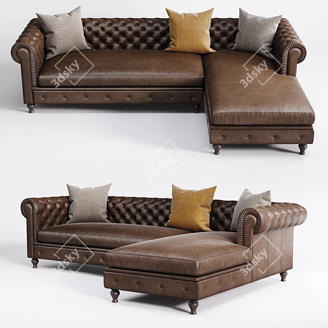 Modern Corner Sofa Alberta Salotti 3D model image 1